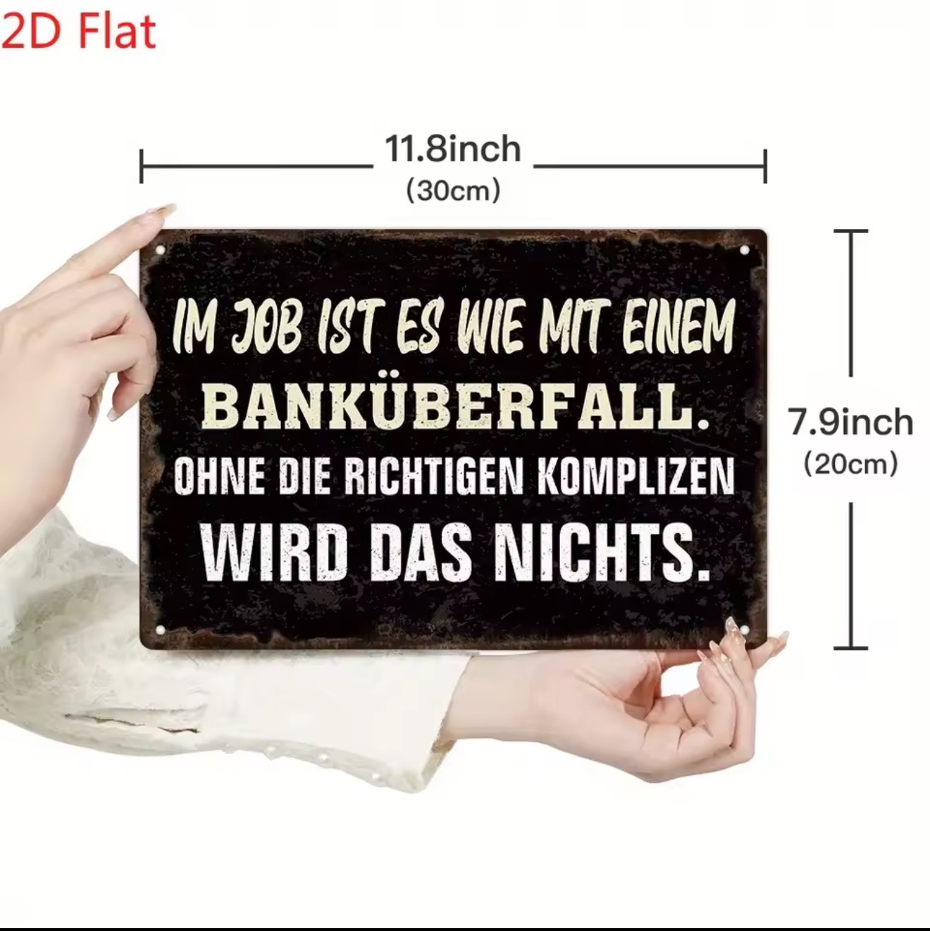 Vintage German Metal Sign 'In  - Home Decor Jobs ulasan dan harga