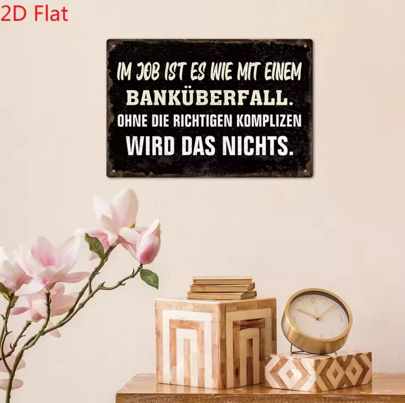 Vintage German Metal Sign 'In  - Home Decor Jobs ulasan dan harga