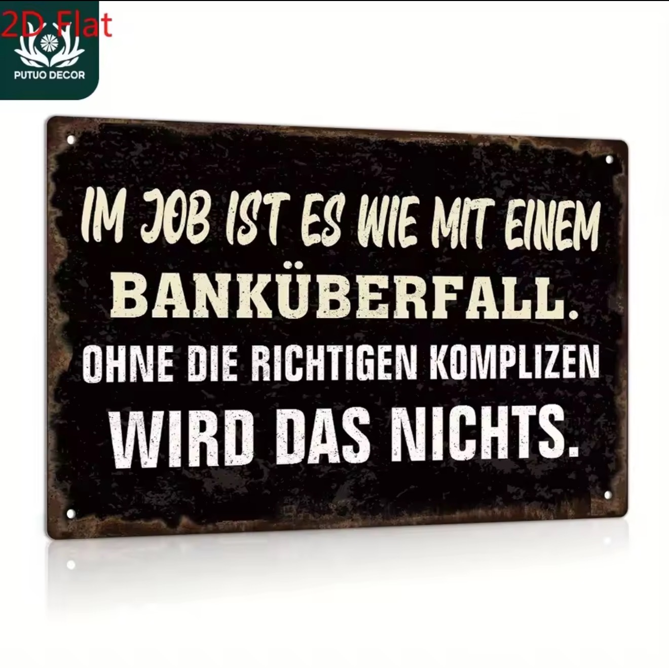 Vintage German Metal Sign 'In  - Home Decor Jobs ulasan dan harga