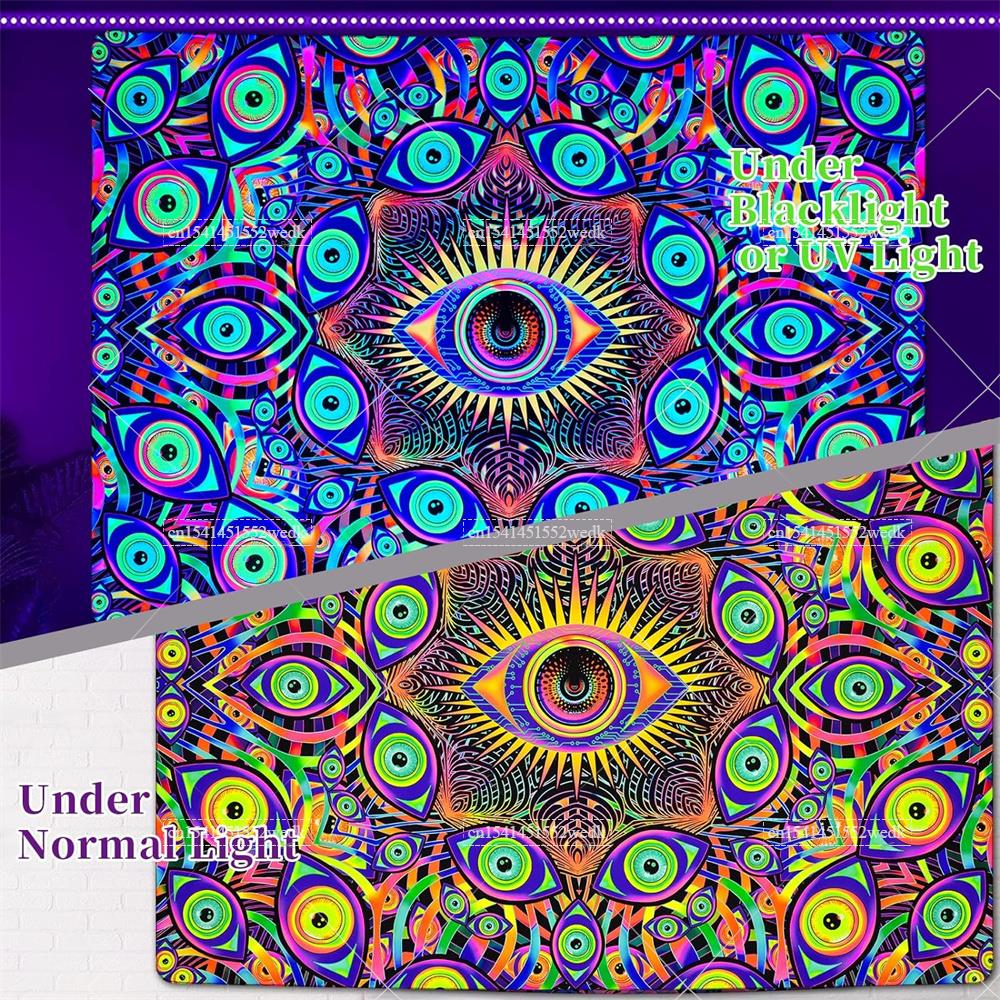 Blacklight Eyes Tapestry Boho  - Home Decor Hippie ulasan dan harga