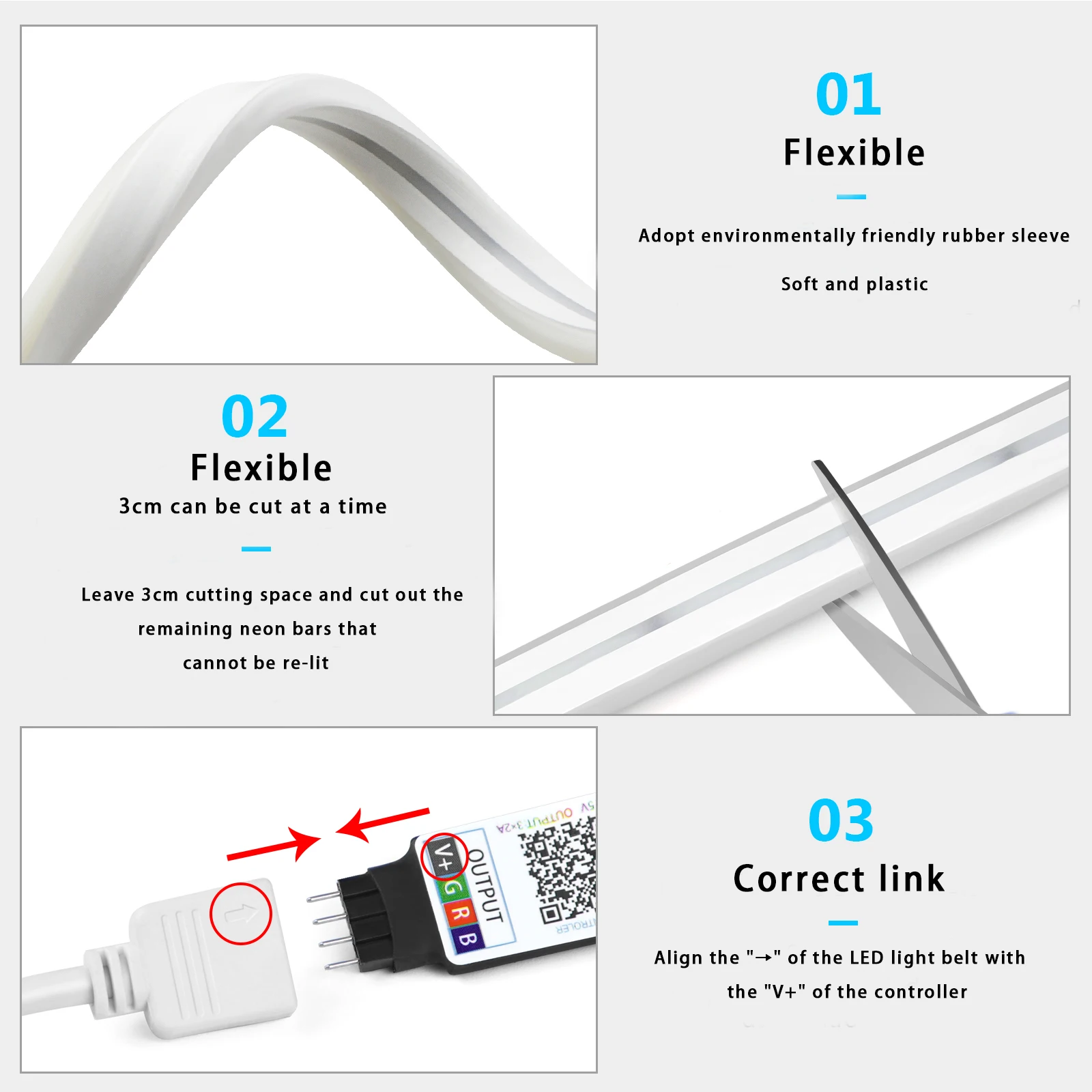 1-5m RGB LED Neon Strip Light  - Led Strip Lights ulasan dan harga